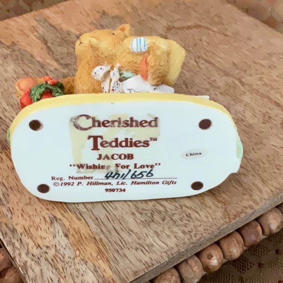 Cherished Teddies Jacob, Christmas Figurine, w Stocking, teddy bear & list - Picture 3 of 6